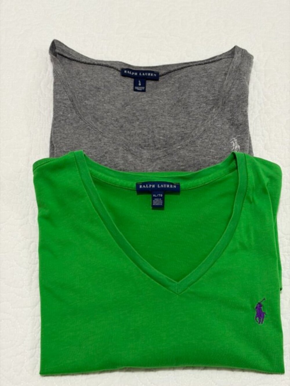 Lot of 2 Ralph Lauren Polo Women's T-Shirts Sizes L & XL